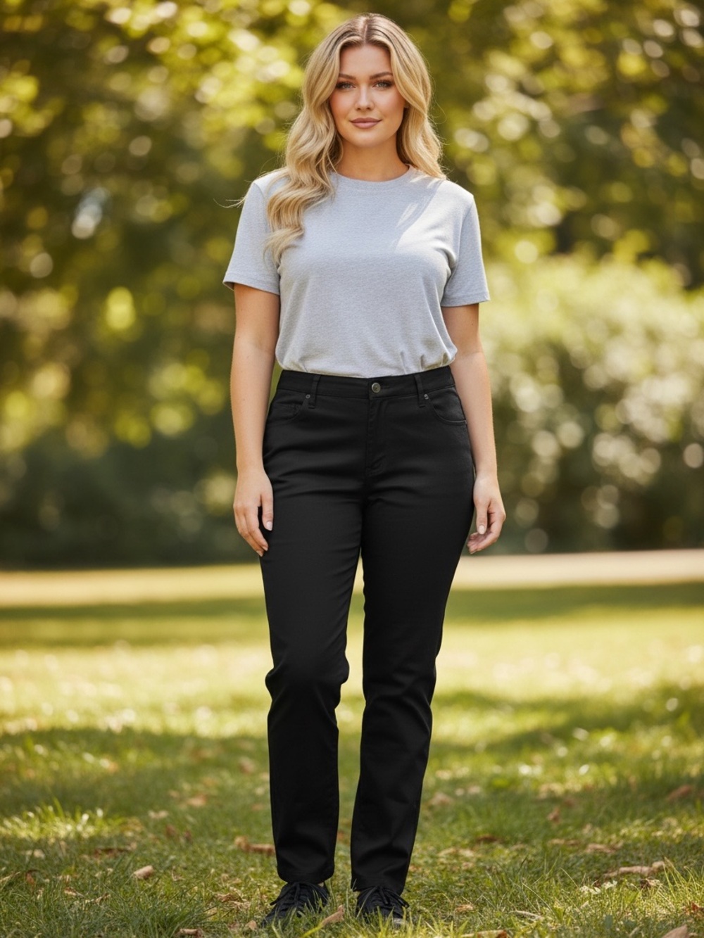 CJ Banks Black Plus Size 24W Straight-Leg Signature Slimming Jeans Stretch - Picture 2 of 10